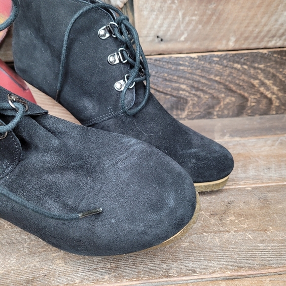 Steve Madden DESSERTT Black Leather Lace Up Shoes - Picture 11 of 14